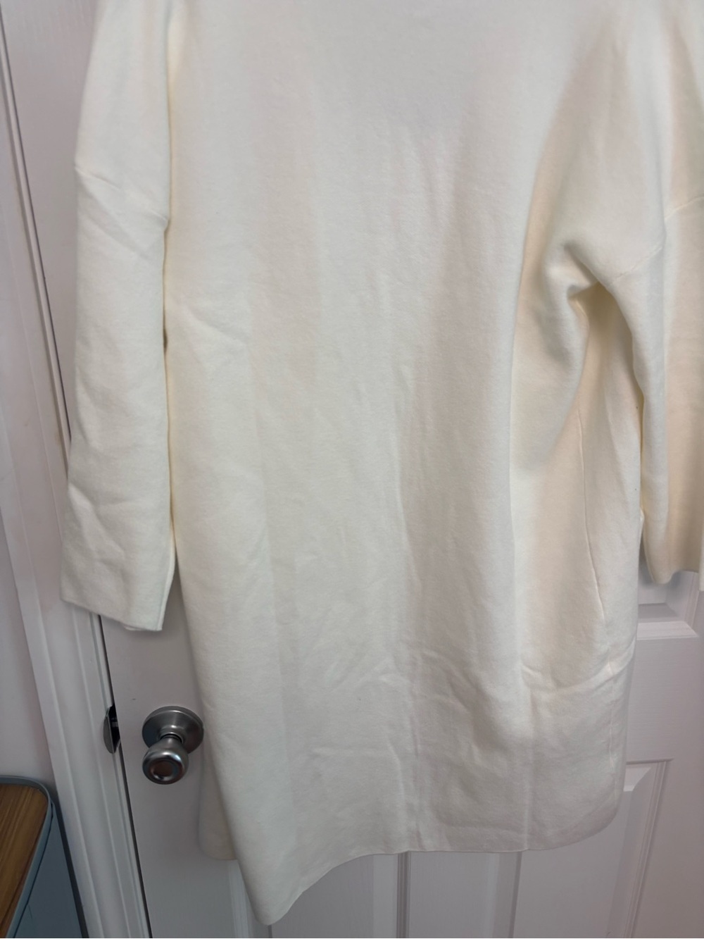 Women’s Open-Front Cream Cardigan with Pockets - Picture 14 of 16